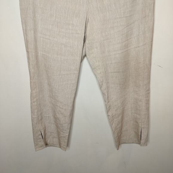 J. Jill Stretch Linen Pants Pull On High Rise Cropped Pockets - Picture 3 of 7
